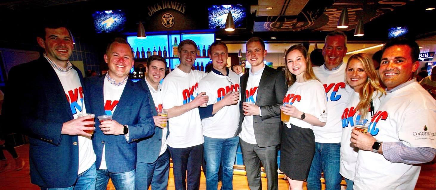 The team at the OKC Thunder game.