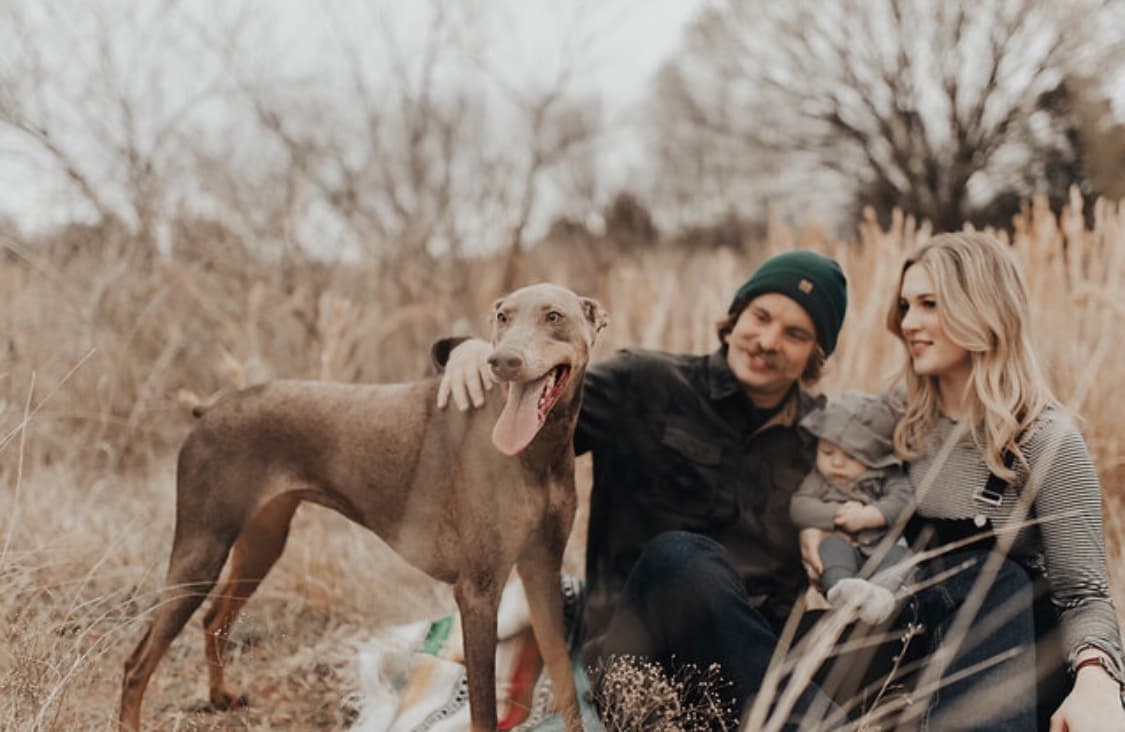 Family with dog